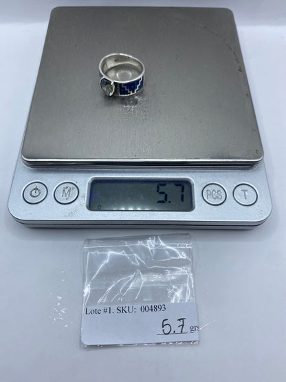 Anillo de Plata Ópalo de Fuego Azul — Taxco .950 — foto 6