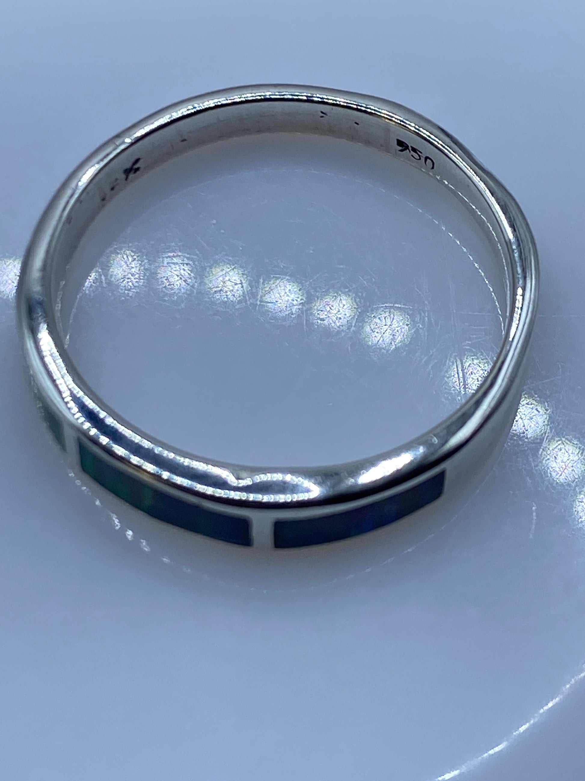 Anillo de Plata Ópalo de Fuego Azul Cielo — Taxco .950 — foto 5