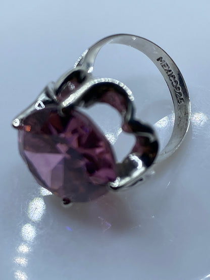 Anillo de Plata Circonia Rosa Engaste a Mano — Taxco .925 — foto 5