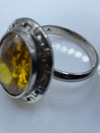 Anillo Plata Circonia Amarillo Ajustable — Taxco .925 — foto 5