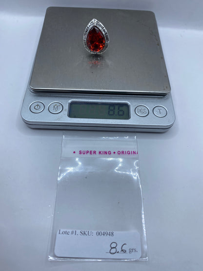 Anillo Plata Circonia Roja Ajustable — Taxco .925 — foto 6