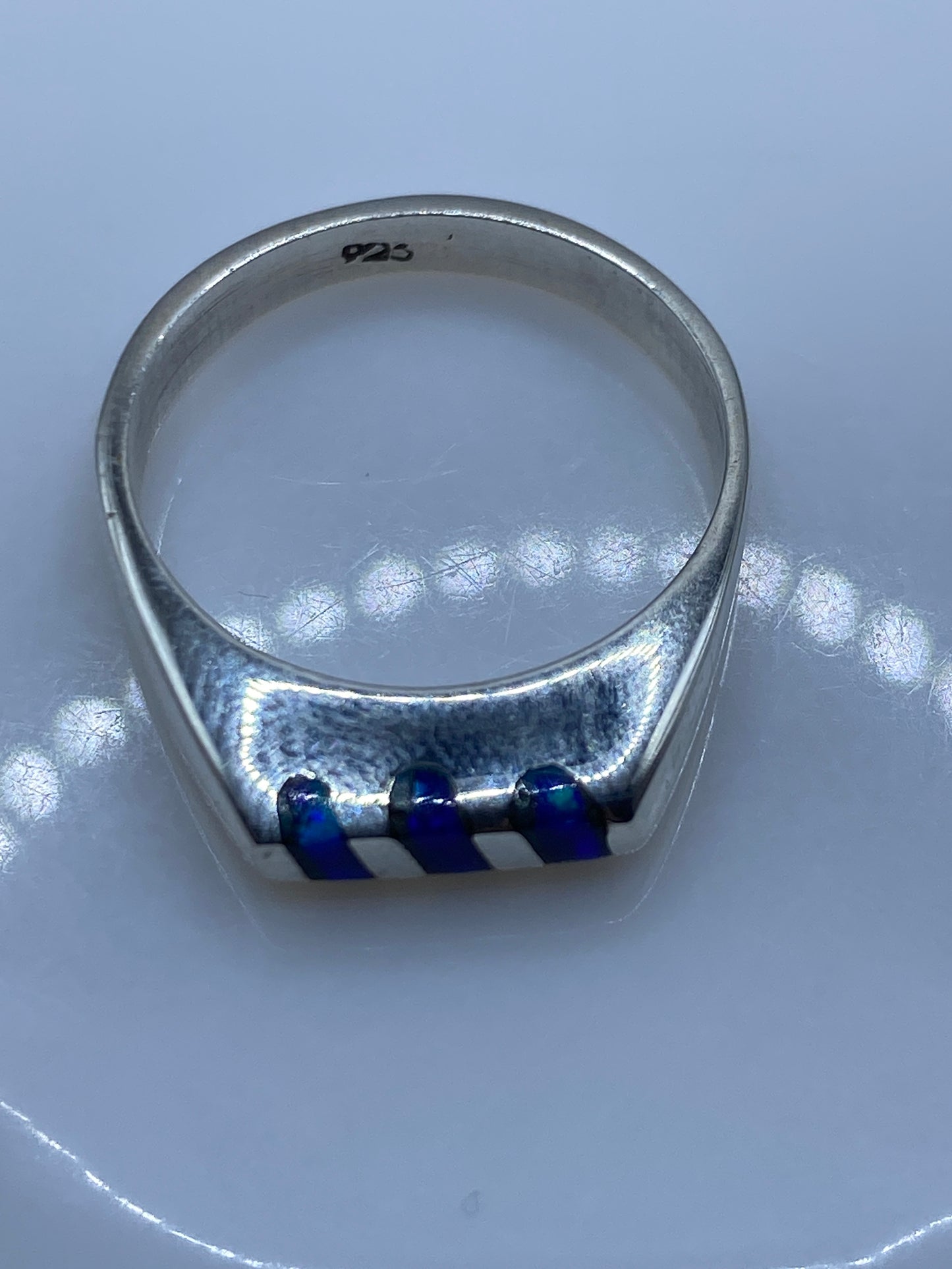 Anillo de Plata con Ópalo de Fuego Azul — Taxco .925 — foto 5
