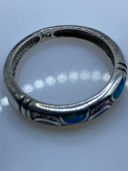 Anillo de Plata .950 con Ópalo de Fuego Azul Cielo — foto 5