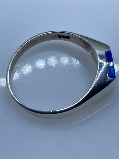 Anillo Plata Ópalo de Fuego Azul — Taxco .925 — foto 5
