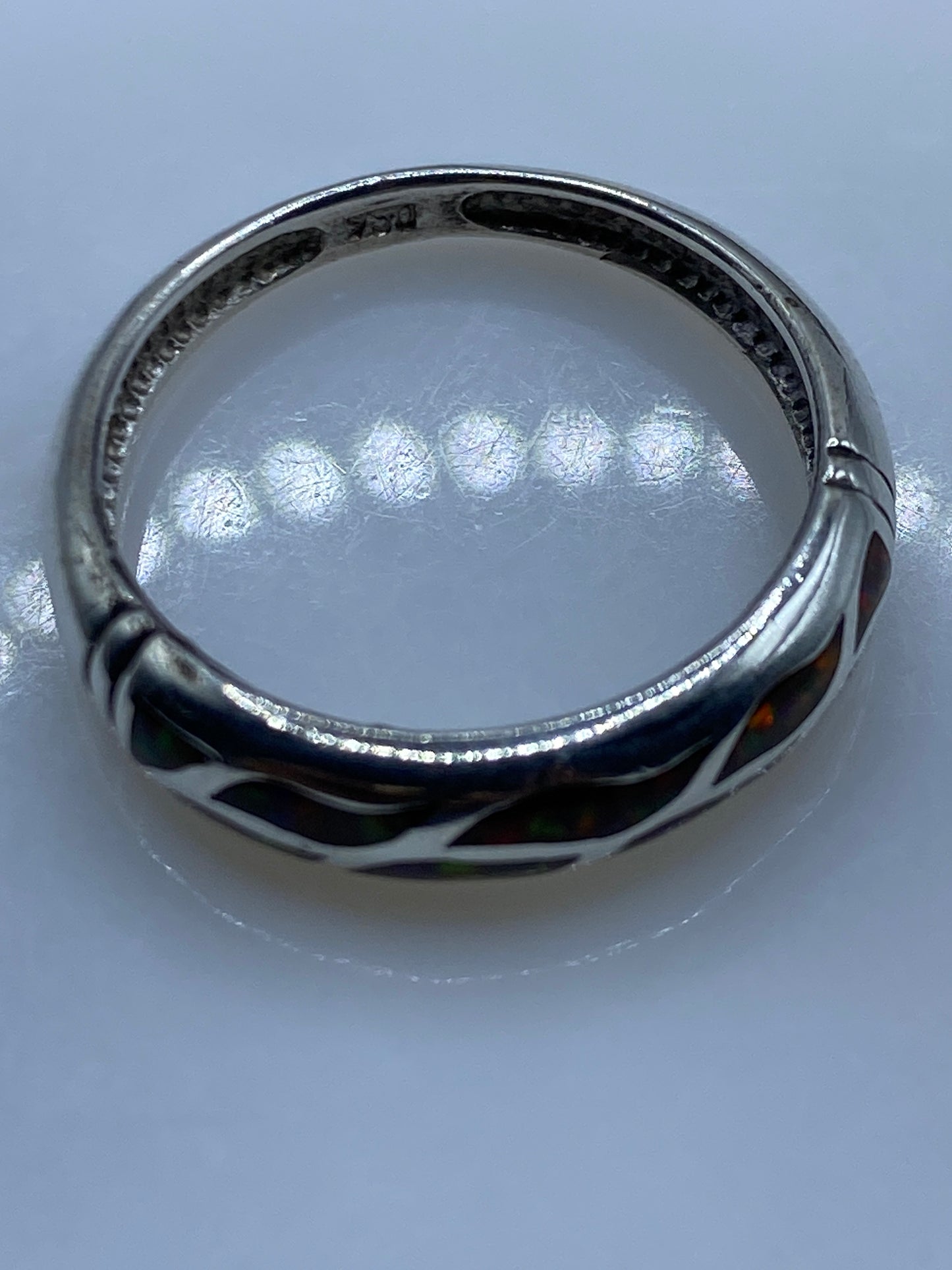 Anillo de Plata .950 con Ópalo de Fuego Multicolor — Taxco — foto 5