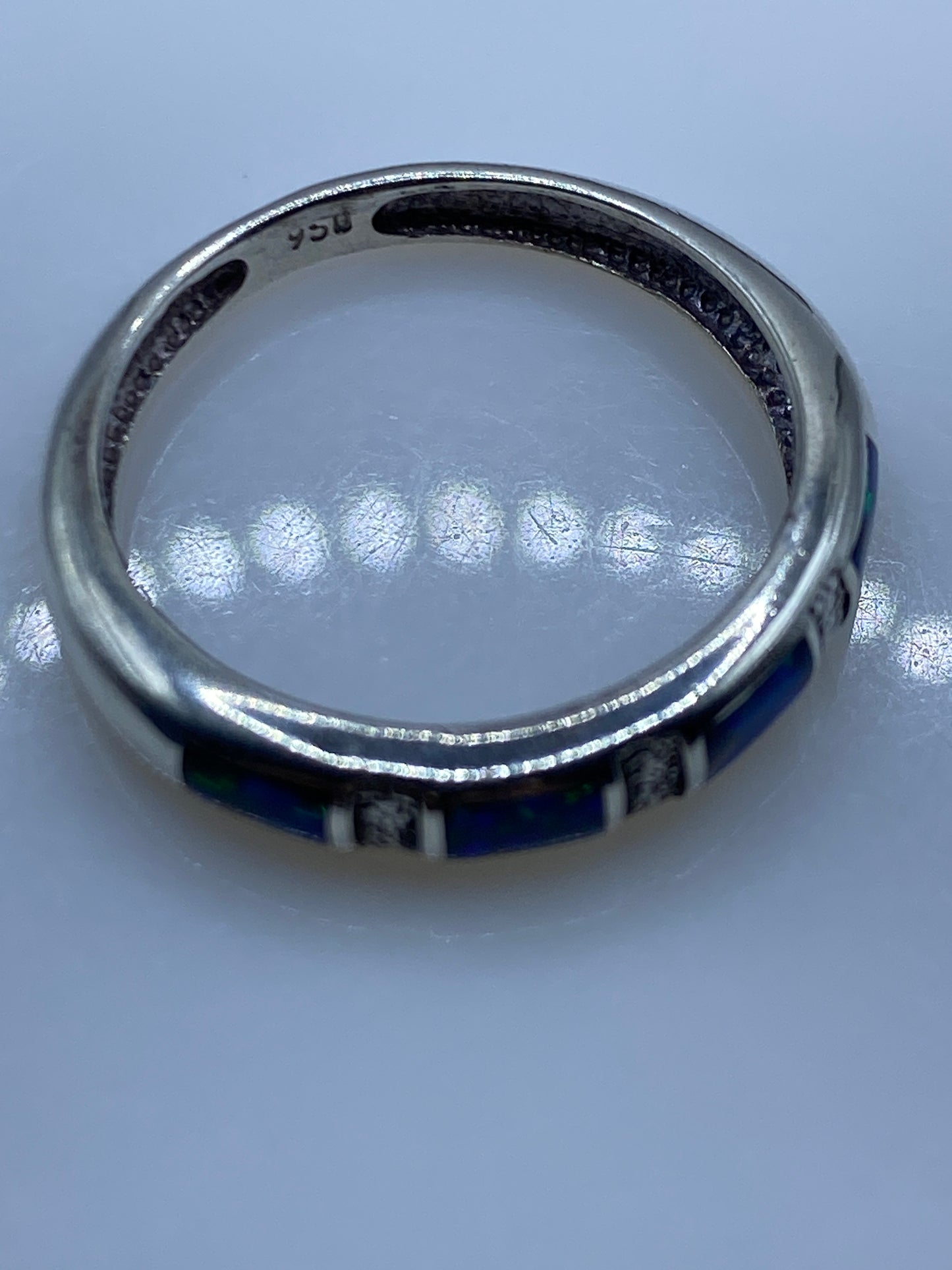Anillo de Plata Ópalo de Fuego Azul — Taxco .950 — foto 5