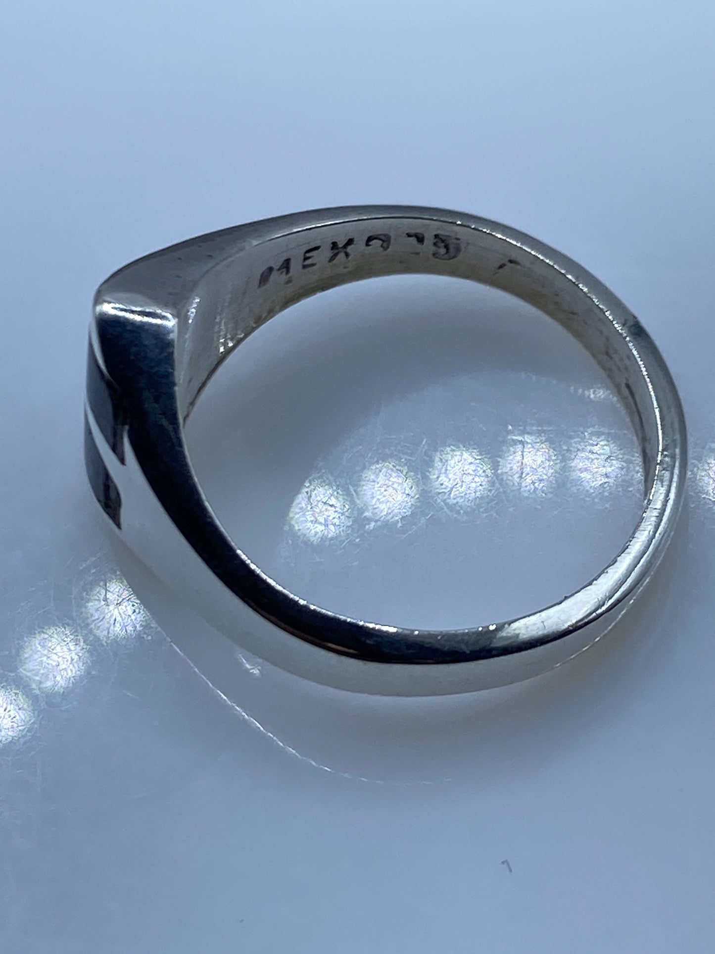 Anillo Plata 925 con Piedra Azul — Diseño Geométrico Taxco — foto 5