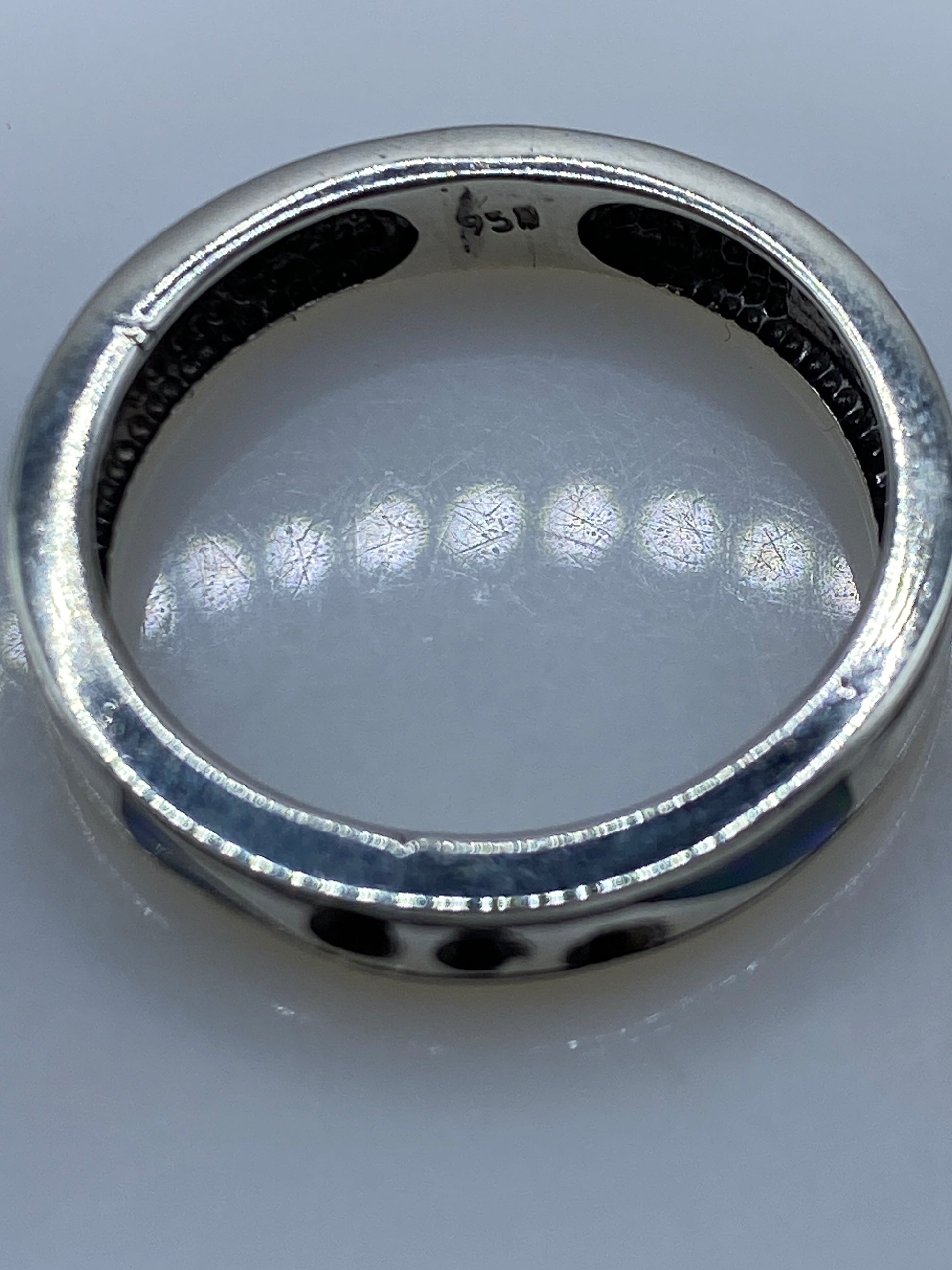 Anillo de Plata .950 Ópalo de Fuego Azul Cielo — Taxco — foto 5
