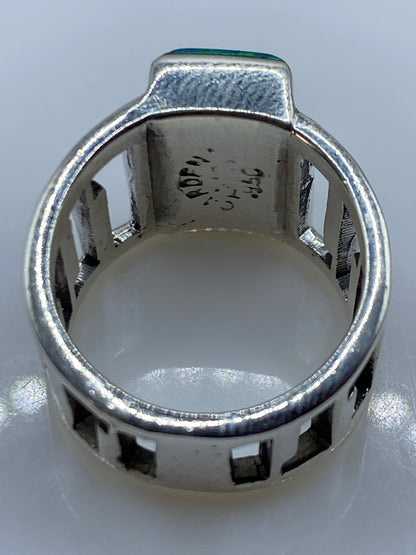 Anillo de Plata Ópalo de Fuego Azul Cielo — Taxco .950 — foto 5