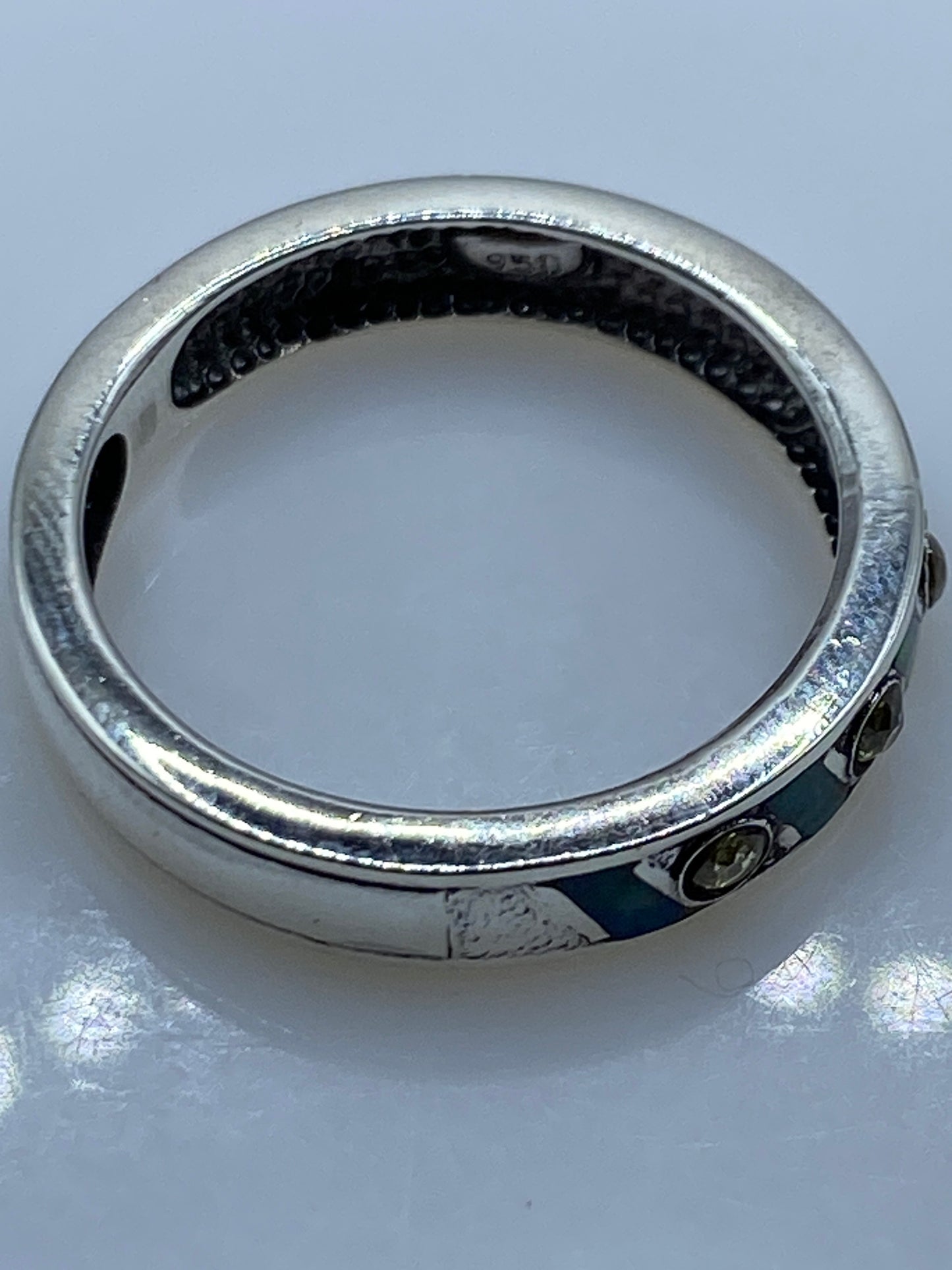 Anillo de Plata Ópalo de Fuego Verde — Taxco .950 — foto 5