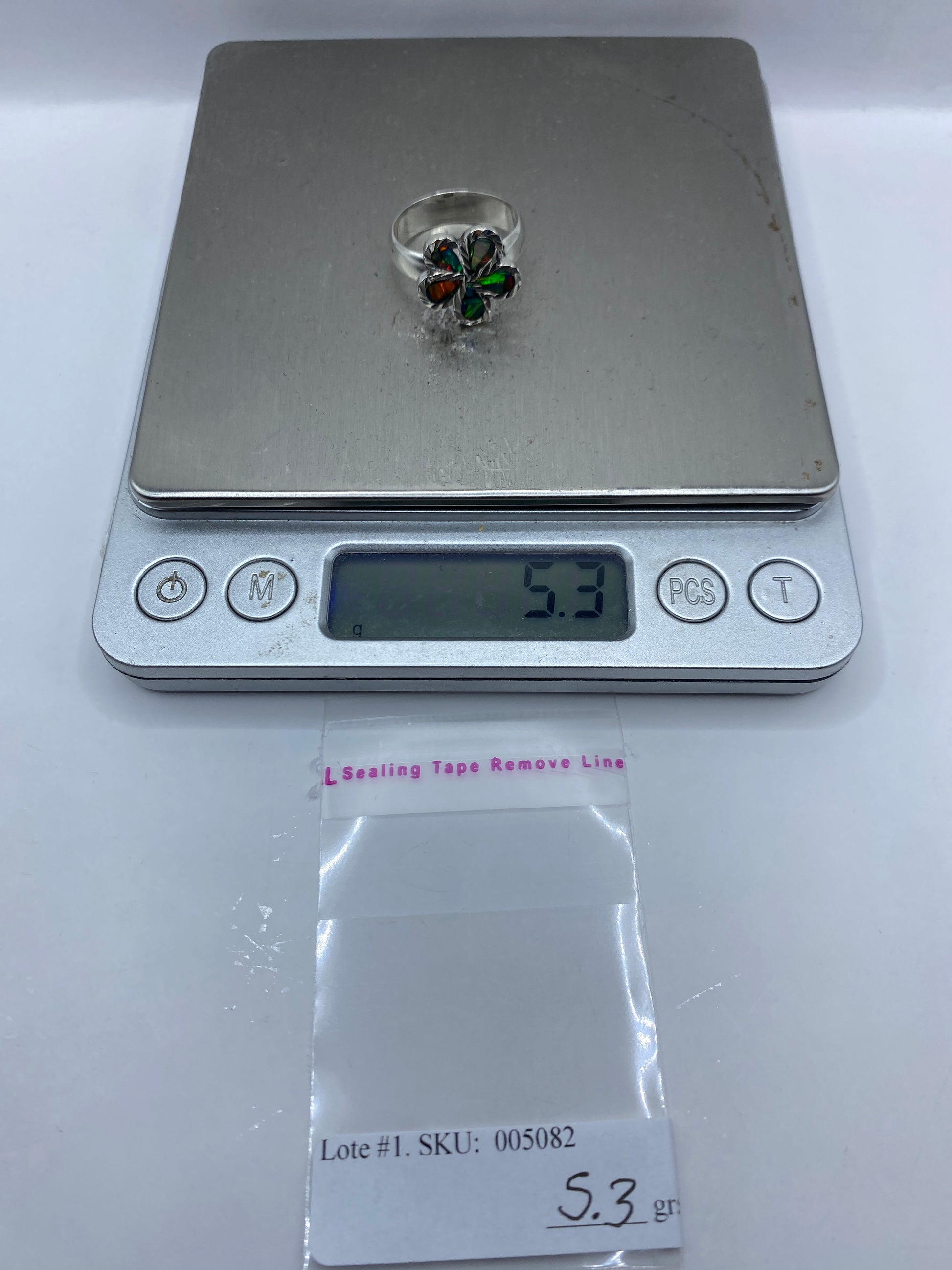Anillo de Plata Floral con Ópalo de Fuego — Taxco .925 — foto 6