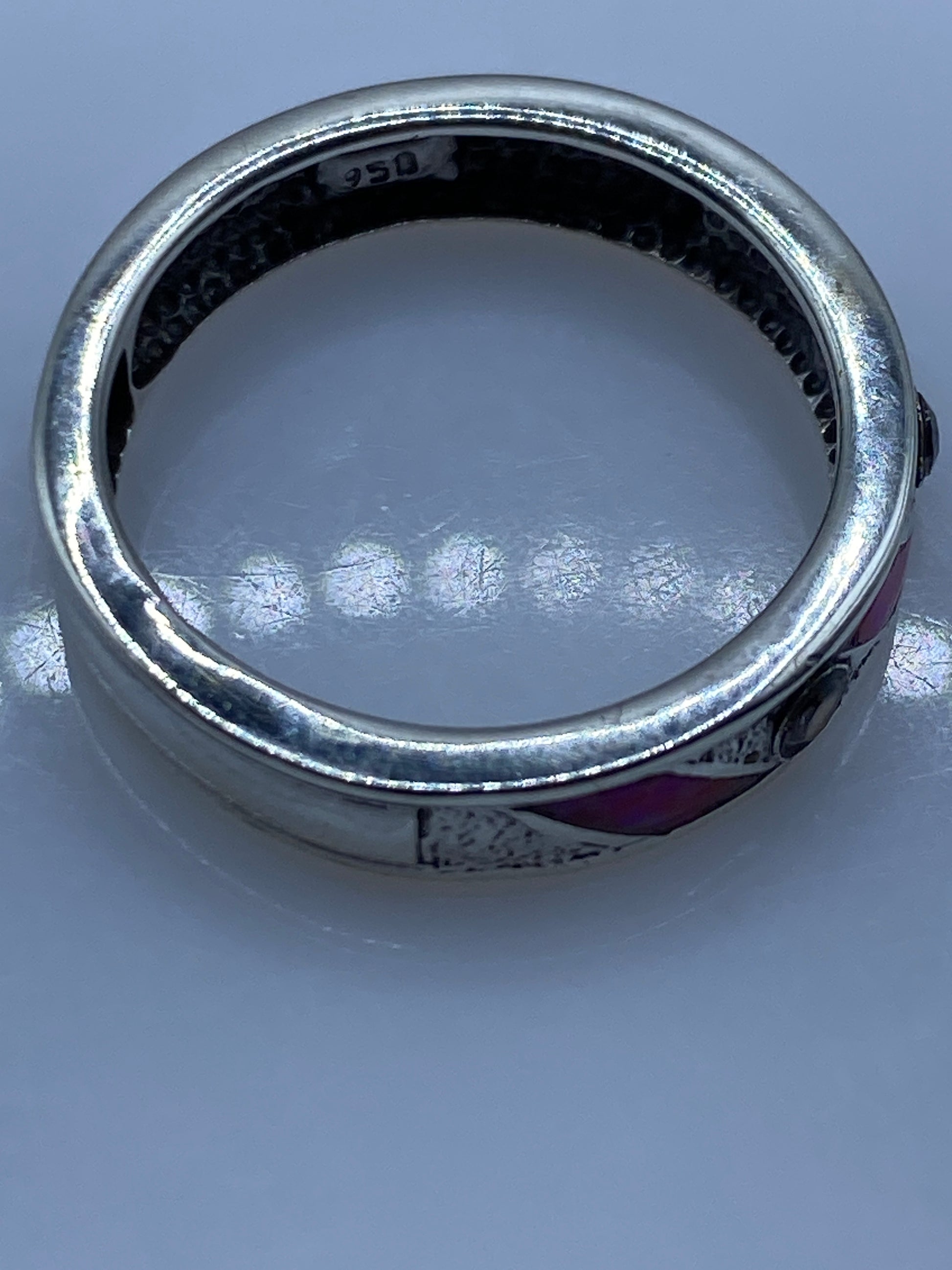 Anillo de Plata .950 con Ópalo de Fuego Rosa — Hecho a Medida Taxco — foto 5