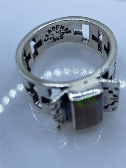 Anillo de Plata Prehispánico con Ópalo de Fuego — Taxco .950 — foto 5