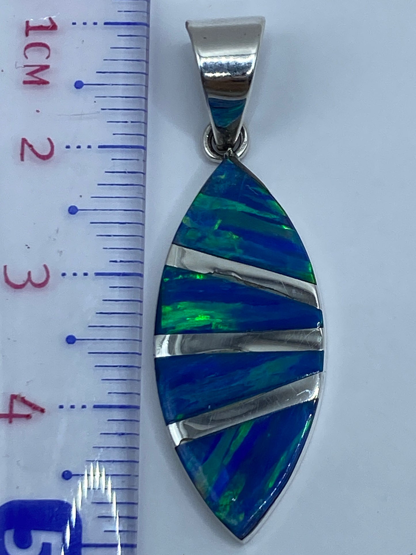Dije Plata Ópalo de Fuego Azul — Taxco .950 — foto 5