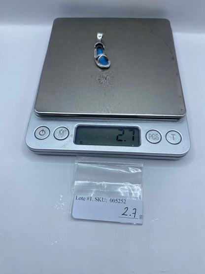 Dije Plata Ópalo de Fuego Azul Cielo — Taxco .950 — foto 6