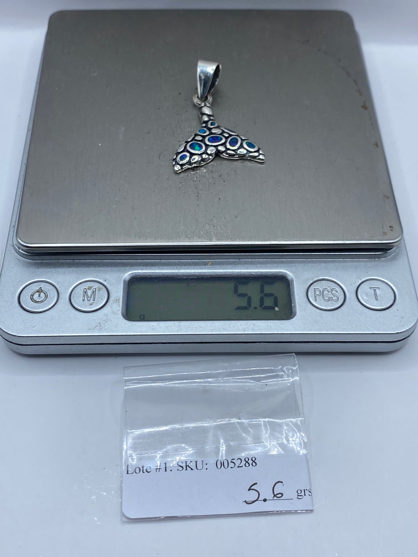 Dije de Plata Opalo de Fuego Azul — Cola de Sirena Taxco — foto 6