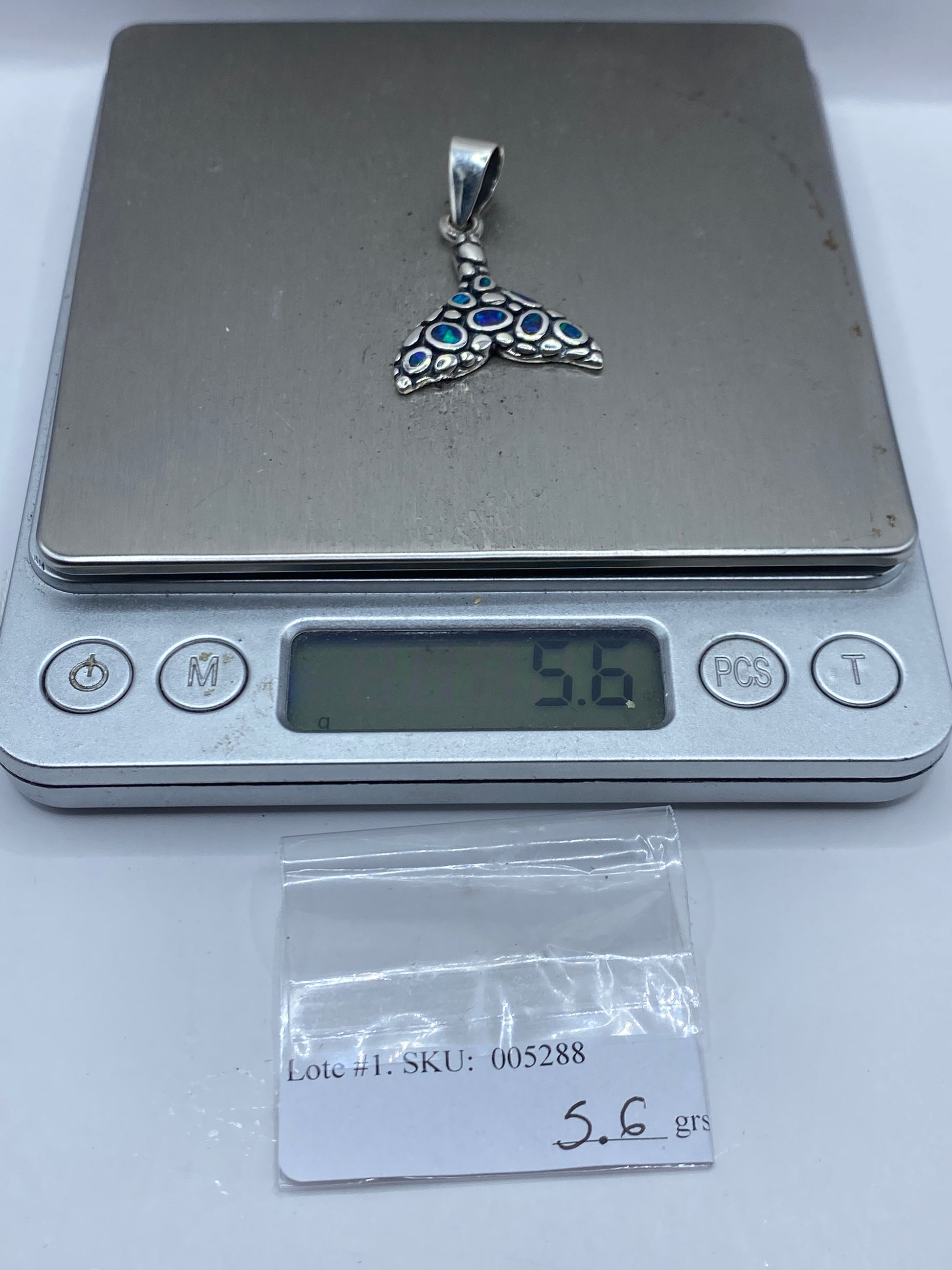 Dije de Plata Opalo de Fuego Azul — Cola de Sirena Taxco — foto 6