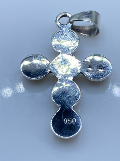 Dije Cruz de Plata .950 con Ópalo de Fuego Verde — foto 5