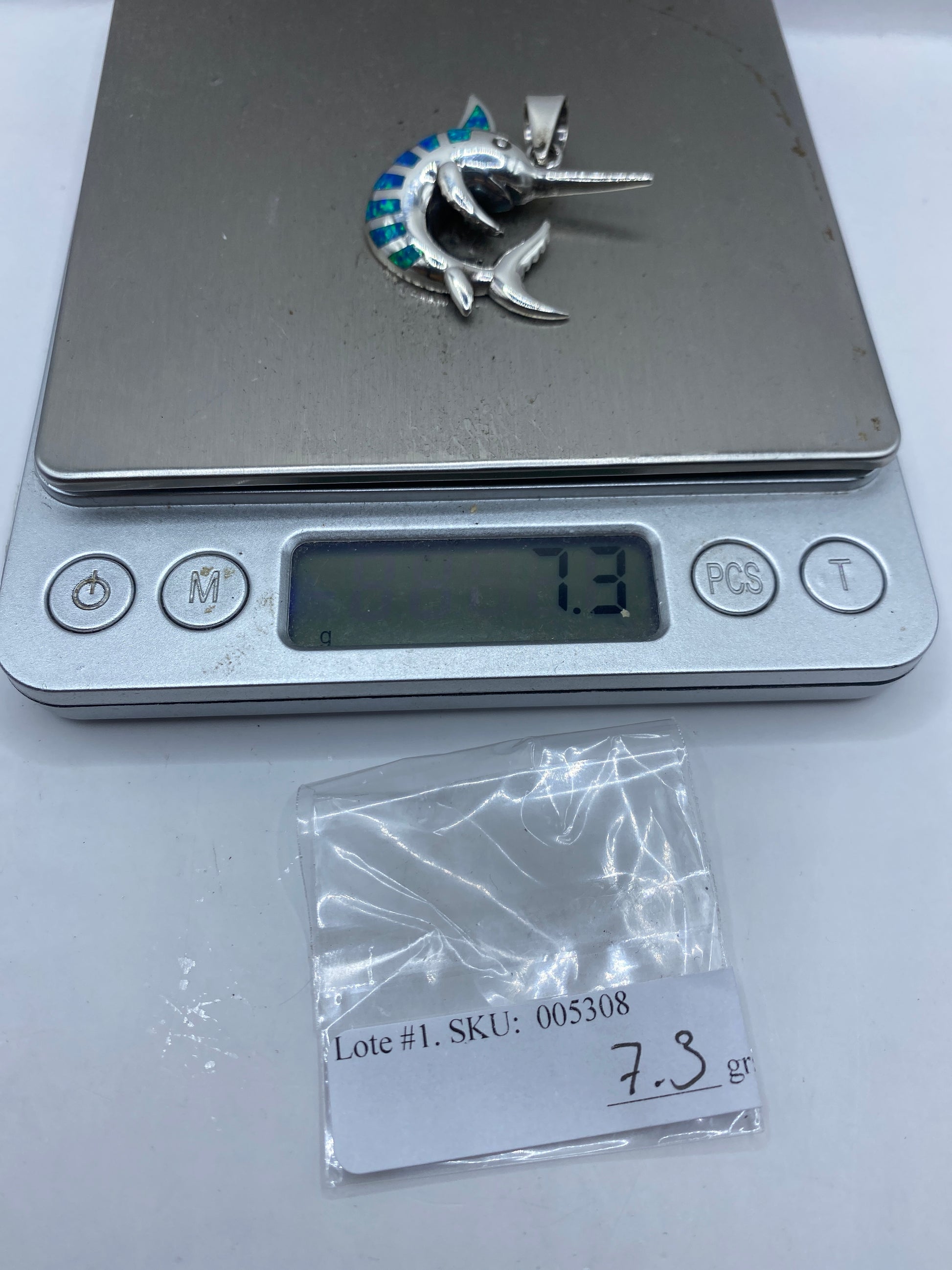 Dije Marlin Plata .950 con Ópalo de Fuego — Taxco — foto 6