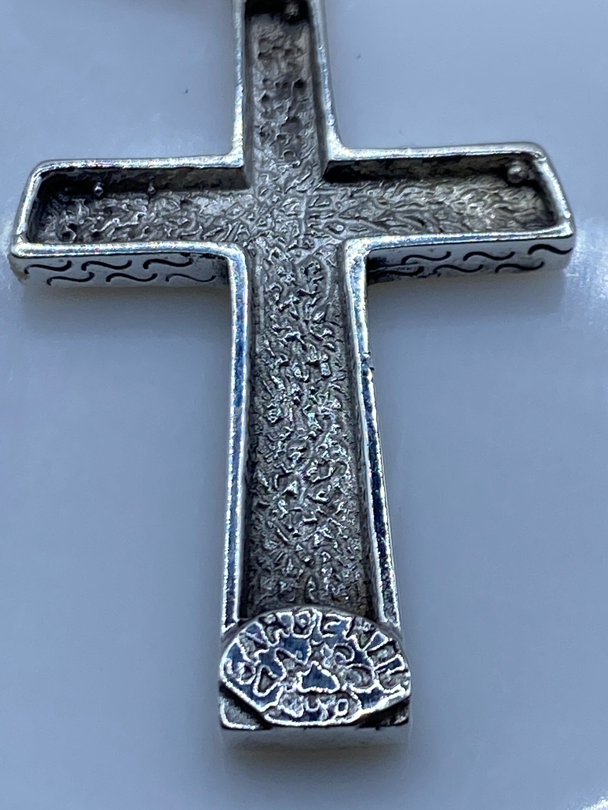 Dije Cruz de Plata .950 con Ópalo de Fuego Verde — foto 5