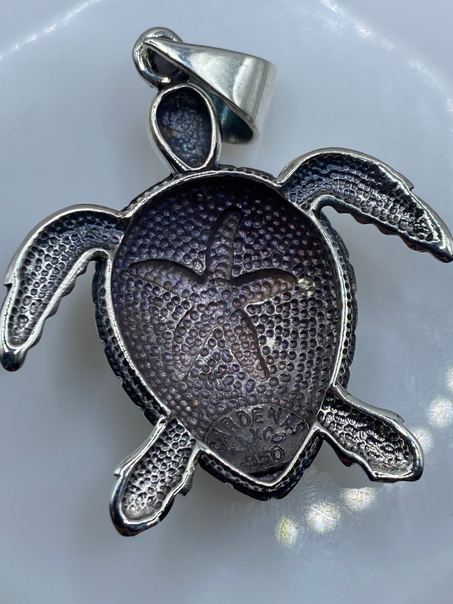 Dije Tortuga Marina de Plata .950 con Ópalo de Fuego — foto 5