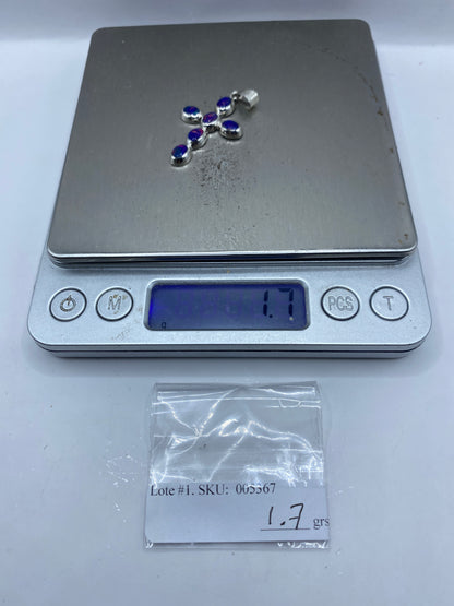 Cruz Dije Plata .950 con Ópalo de Fuego Azul — Taxco — foto 6