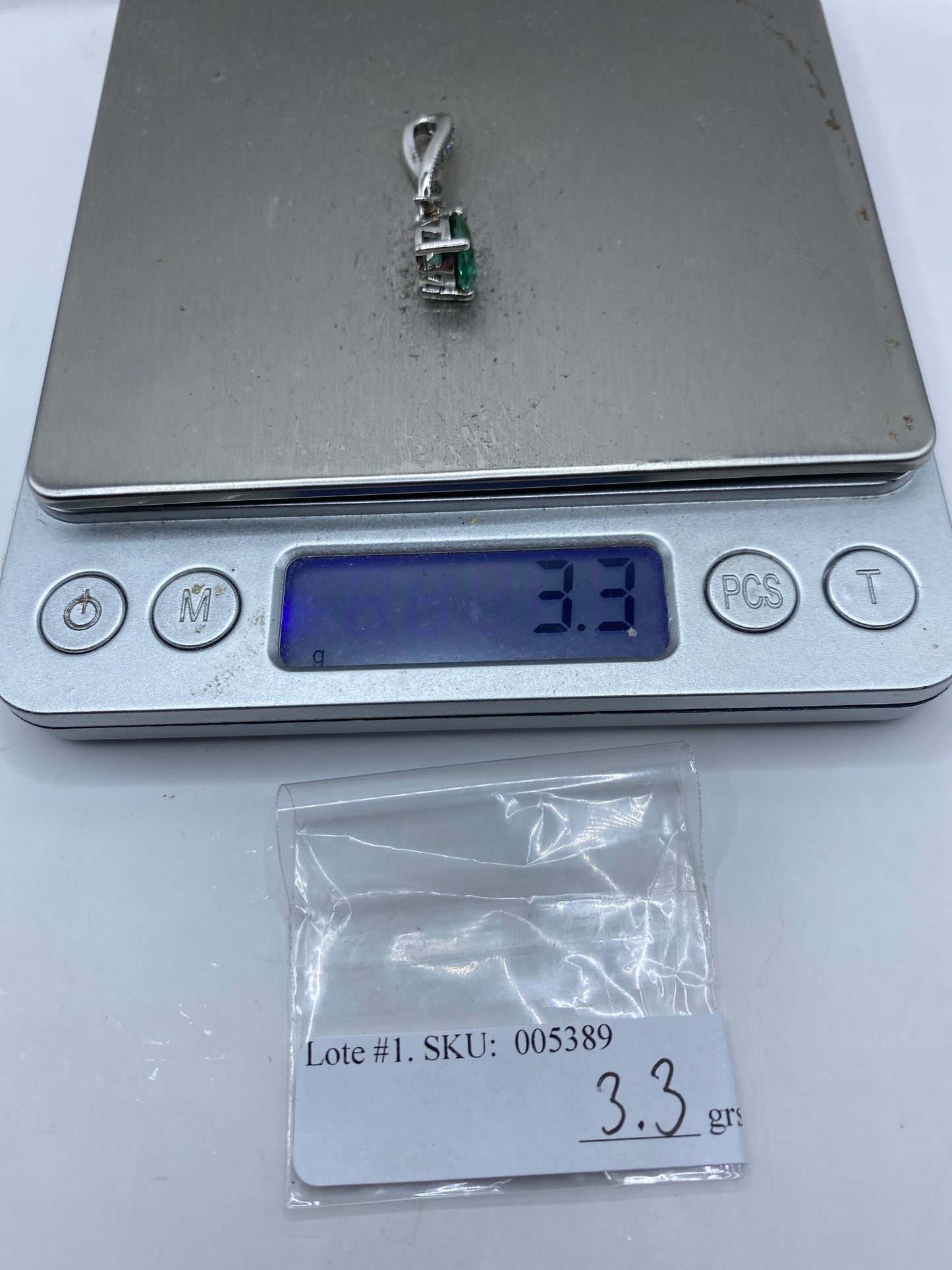 Dije de Plata Gota con Circonia Verde — Taxco — foto 6