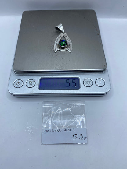 Dije Plata Ópalo de Fuego — Tetra Filigrana Taxco .925 — foto 6