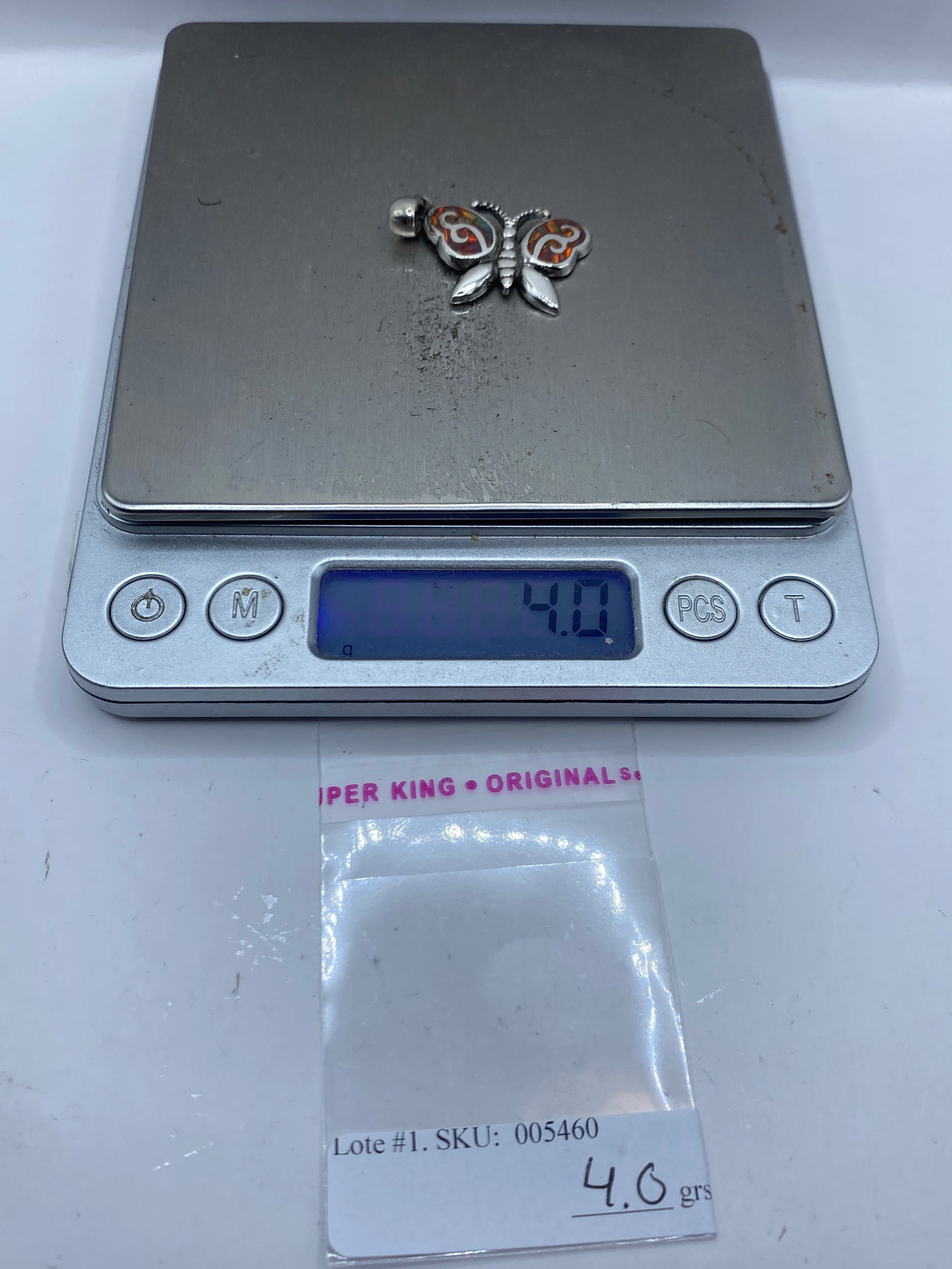 Dije de Plata con Ópalo de Fuego — Mariposa Taxco .950 — foto 6