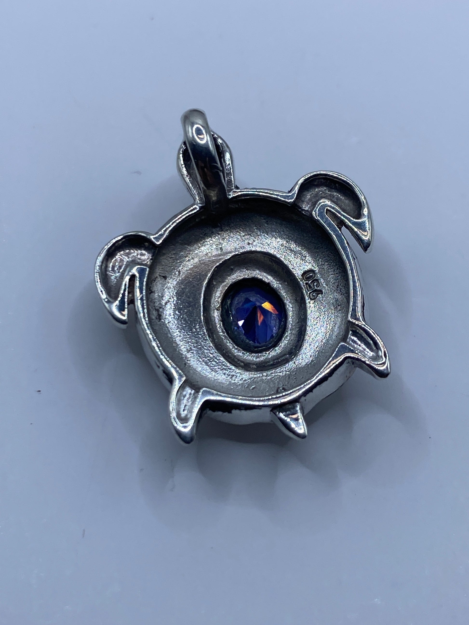 Dije de Plata Ópalo de Fuego Azul con Cadena — Taxco .950 — foto 5