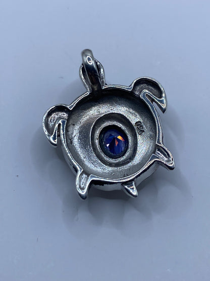 Dije de Plata Ópalo de Fuego Azul con Cadena — Taxco .950 — foto 5
