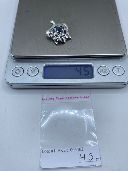 Dije de Plata Ópalo de Fuego Azul con Cadena — Taxco .950 — foto 6