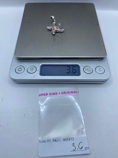 Dije Estrella de Mar Plata Ópalo de Fuego Rosa — Taxco .950 — foto 6