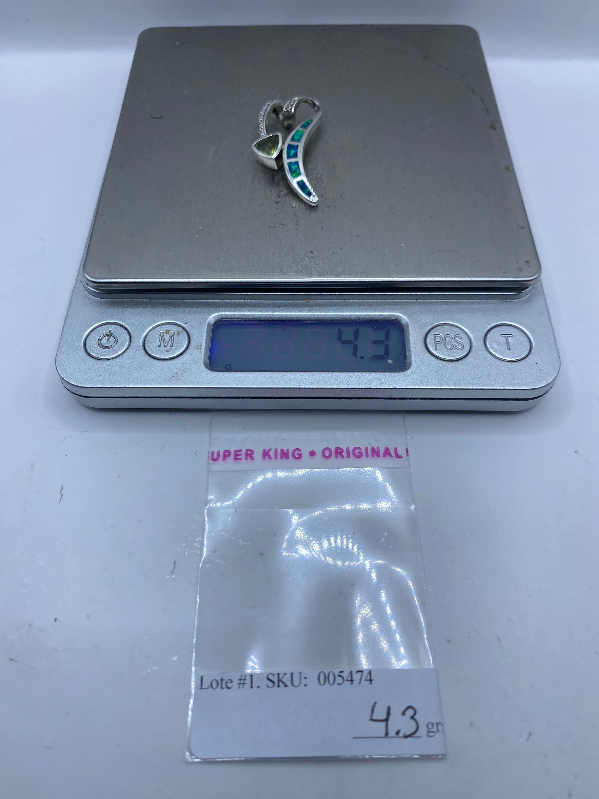 Dije de Plata .925 con Ópalo de Fuego Azul — Taxco — foto 6