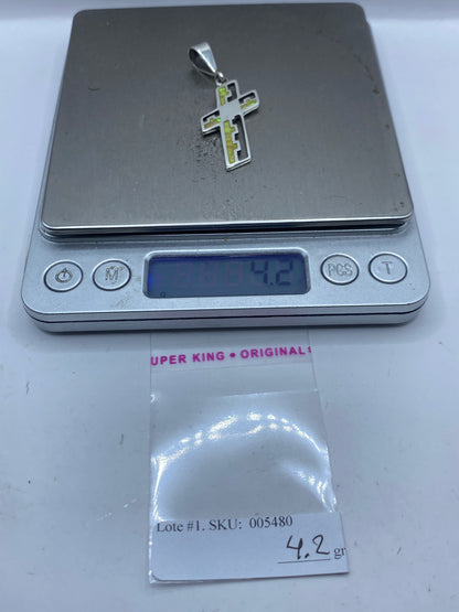 Dije Cruz de Plata .950 con Ópalo de Fuego — Taxco — foto 6