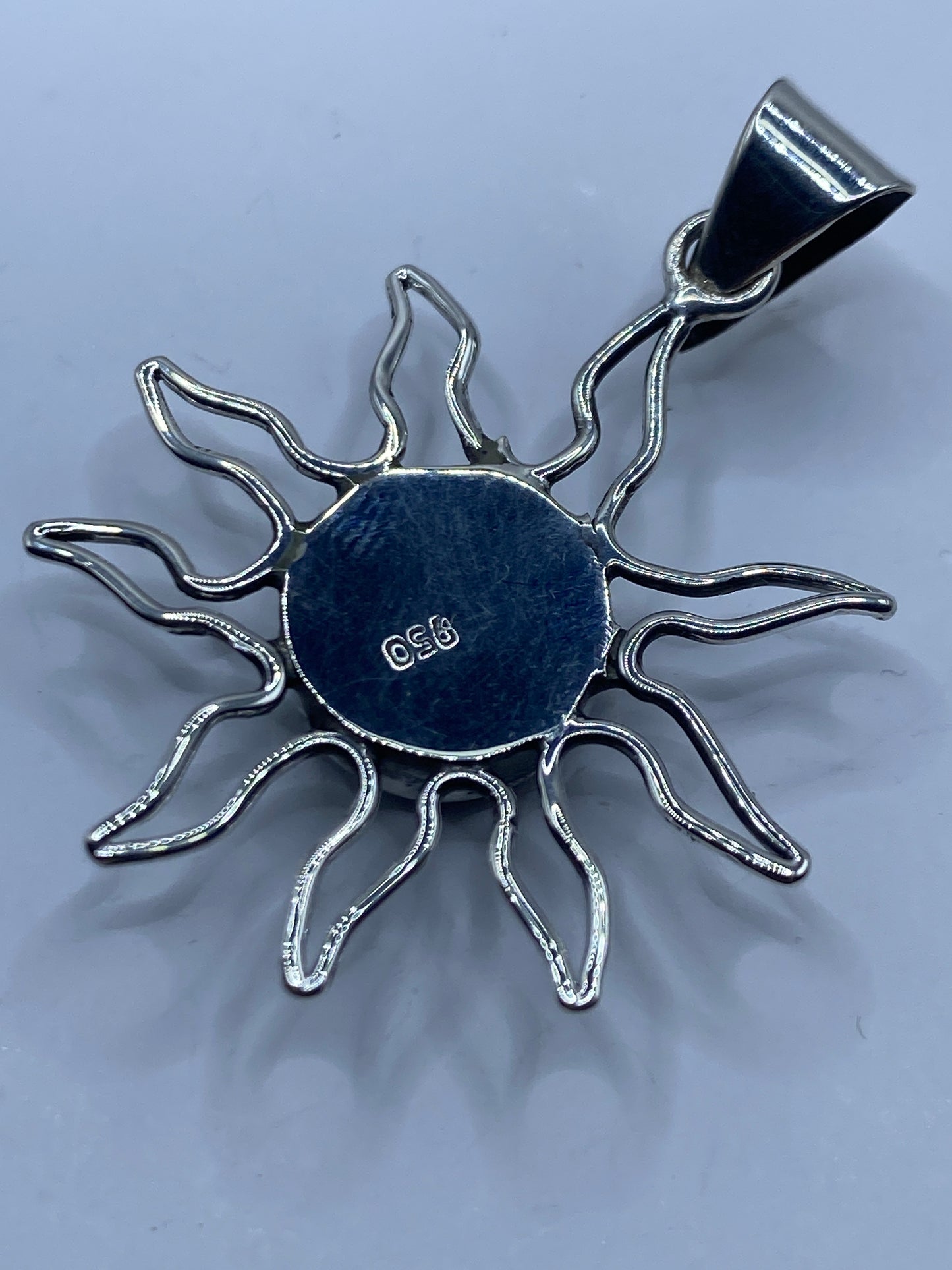 Dije Sol de Plata .950 con Ópalo de Fuego Azul — foto 5