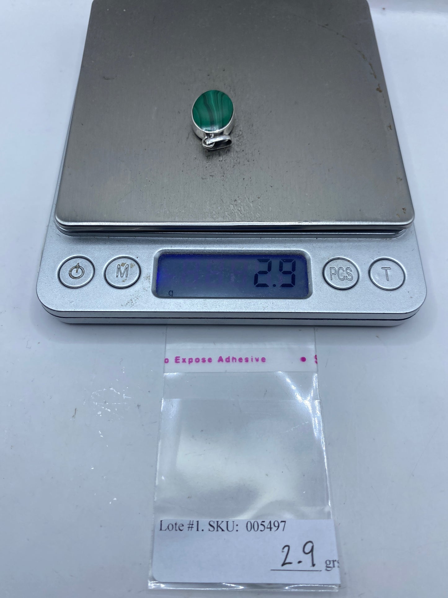 Dije de Plata con Malaquita Verde — Taxco .950 — foto 6