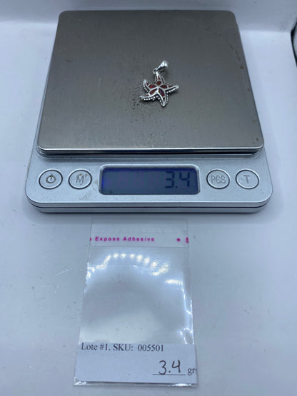 Dije Estrella de Mar Plata .950 con Ópalo de Fuego — foto 6