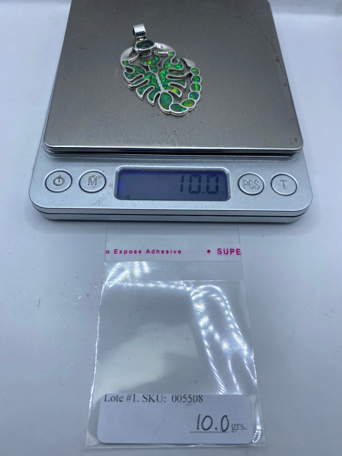 Dije Escorpión Plata .925 con Ópalo de Fuego Verde — foto 6
