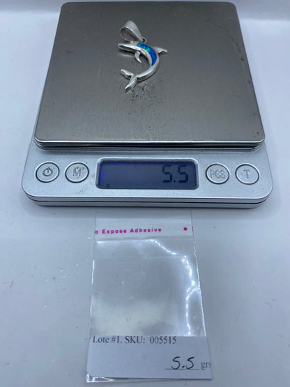 Dije Delfín Plata .950 con Ópalo de Fuego Azul — foto 6