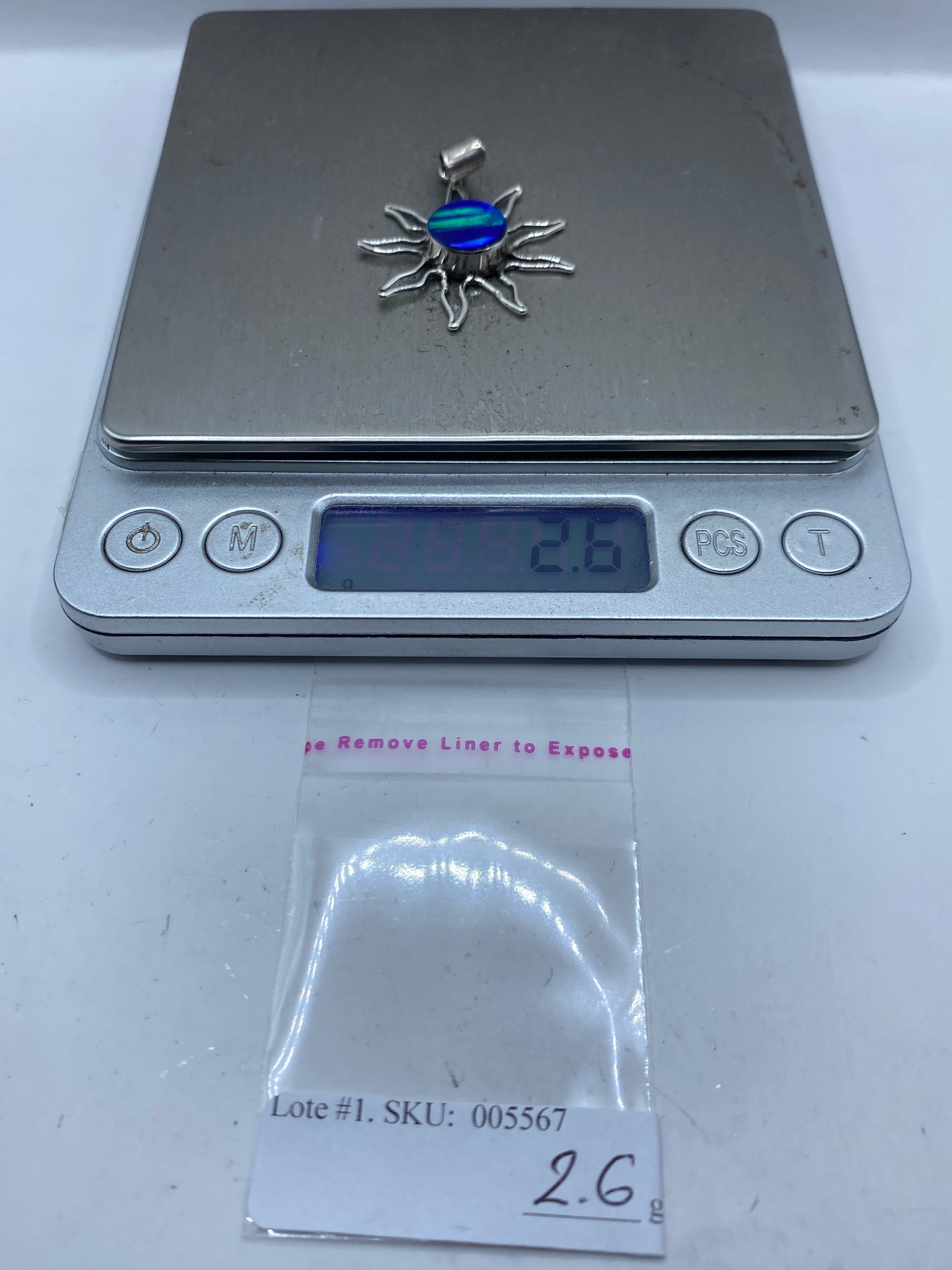 Dije Sol de Plata con Opalo de Fuego — Taxco .950 — foto 6