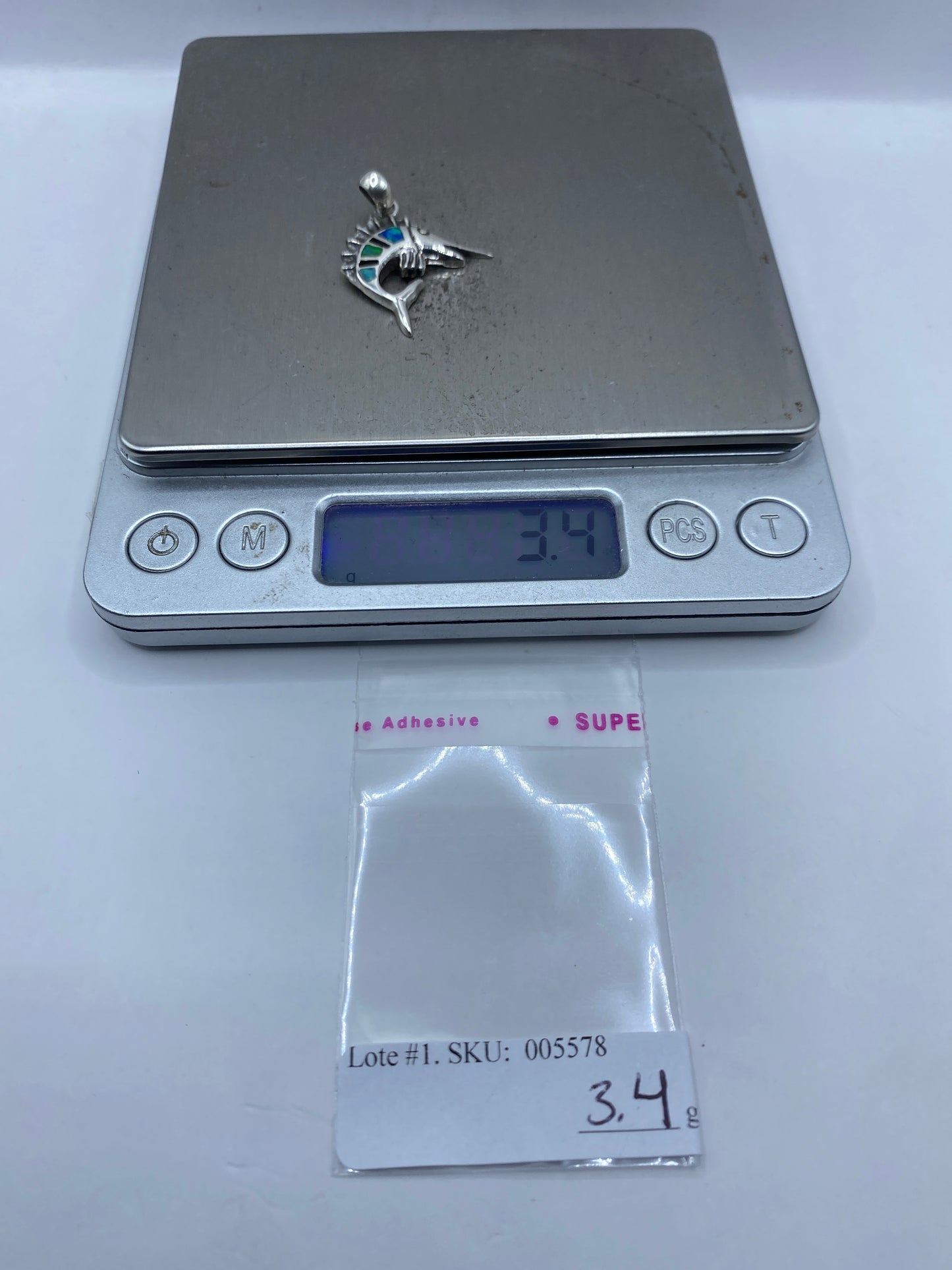 Dije Pez Espada Plata .950 con Ópalo de Fuego — Taxco — foto 6