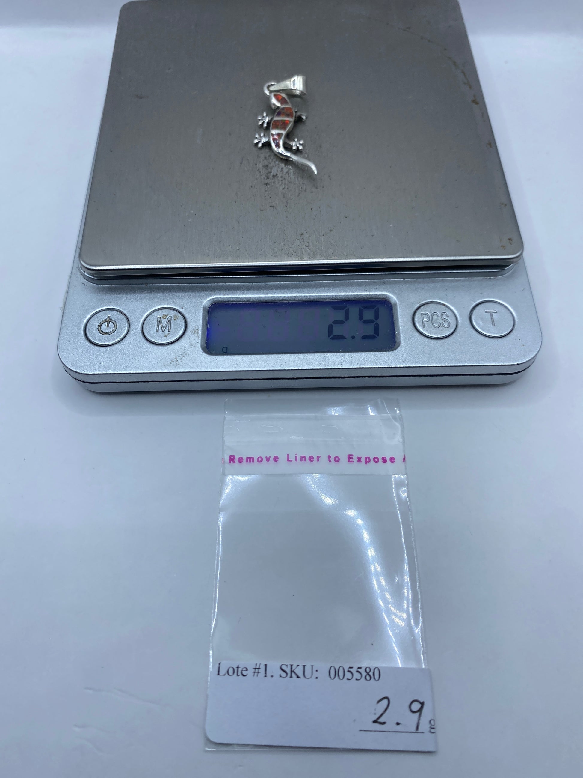 Dije Lagartija Plata .950 con Ópalo de Fuego — Taxco — foto 6