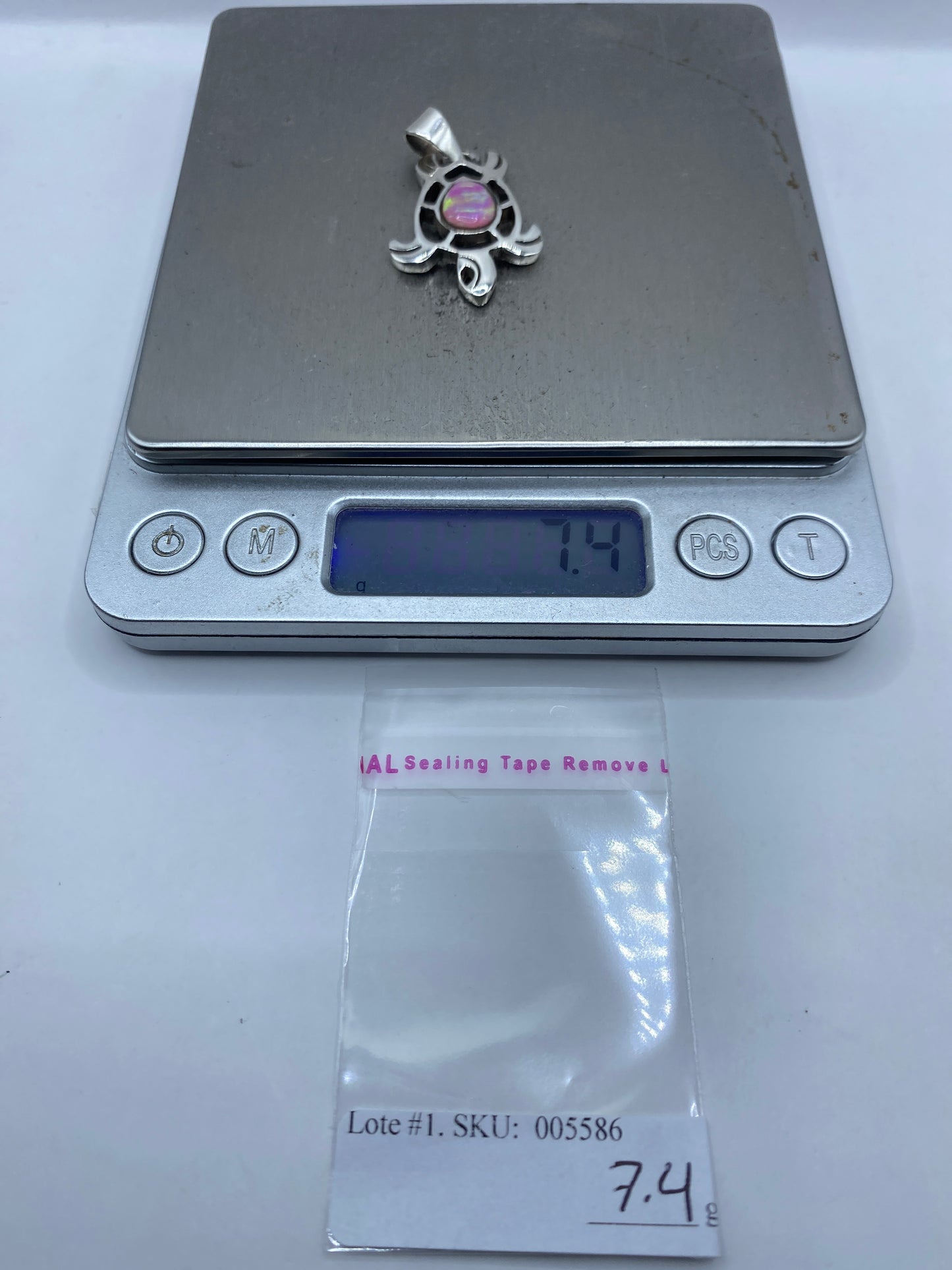 Dije Plata Ópalo de Fuego Rosa — Taxco .950 — foto 6