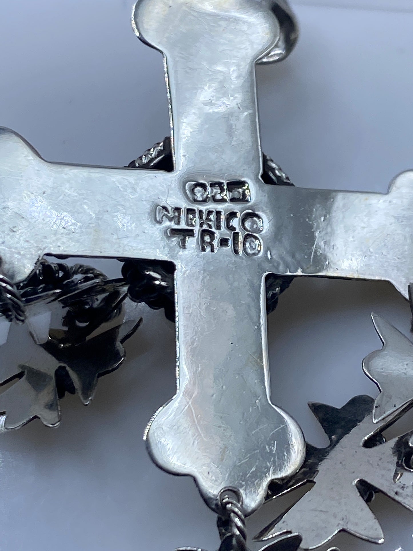 Dije Cruz Plata .925 con Piedra Azul — Taxco — foto 5