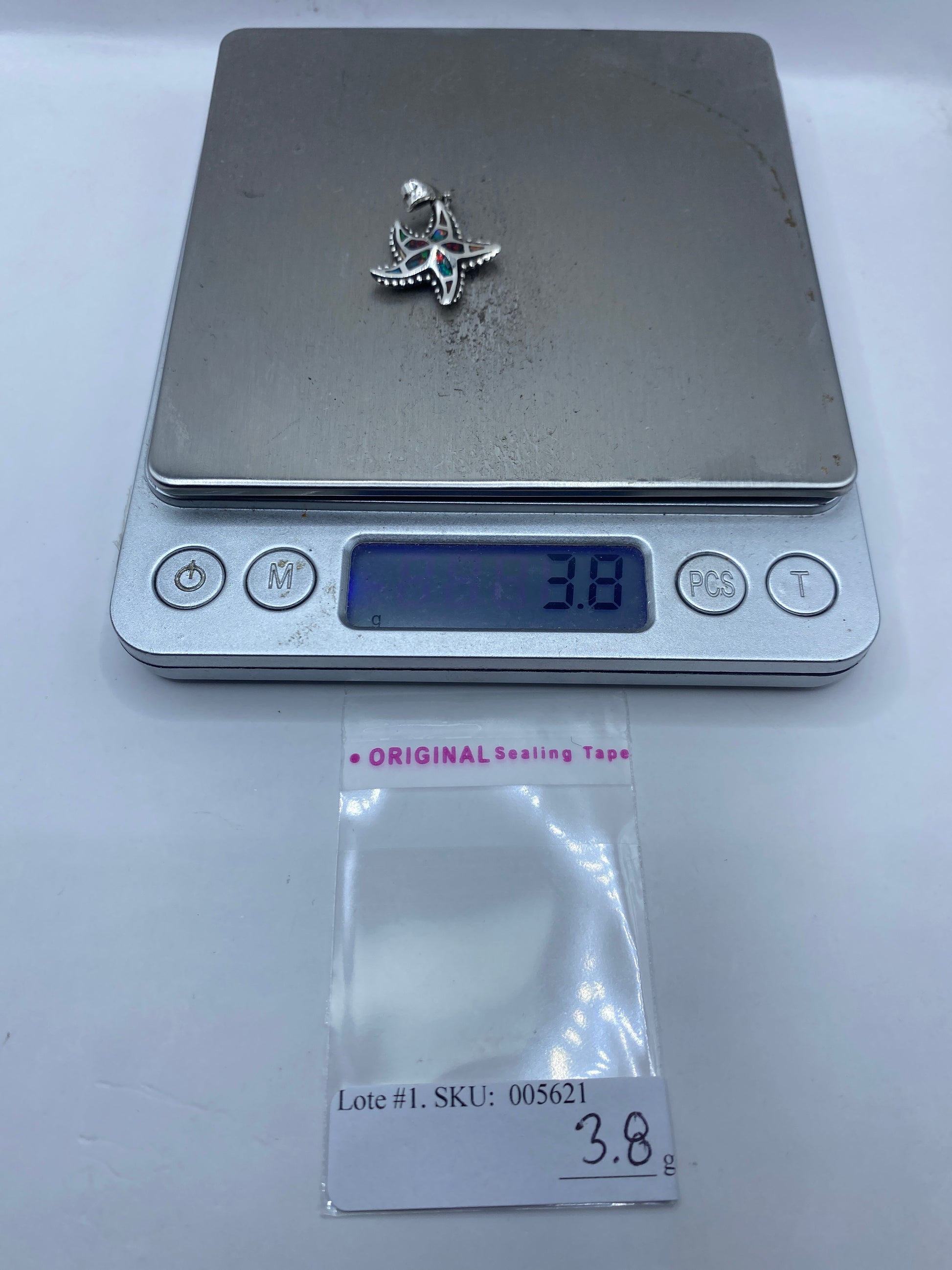 Dije Estrella de Mar Ópalo de Fuego Plata .950 — foto 6