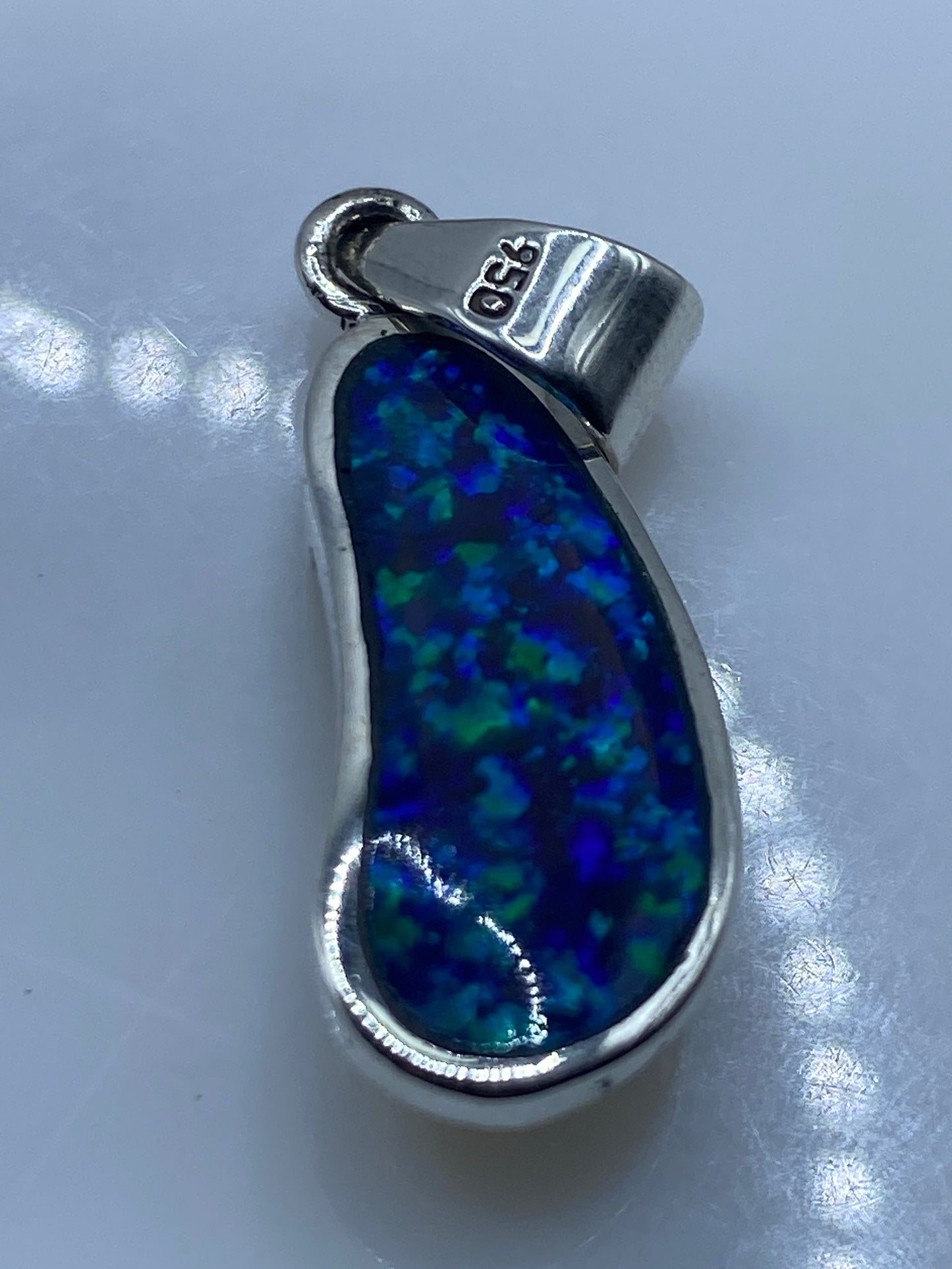 Dije Plata Ópalo de Fuego Azul — Taxco .950 — foto 5