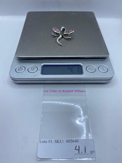 Dije Libélula Plata .950 con Ópalo de Fuego Rosa — foto 5
