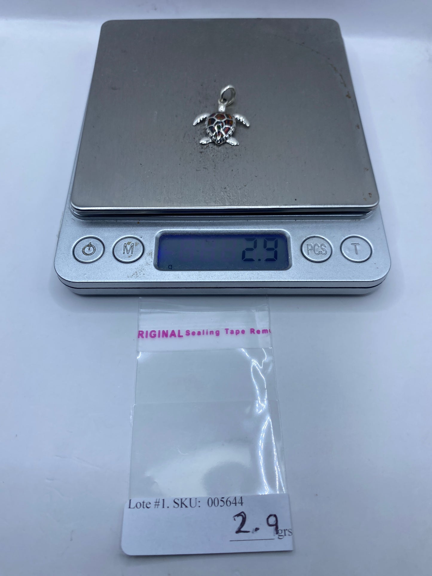 Dije Tortuga Marina Plata .950 Ópalo de Fuego — foto 6