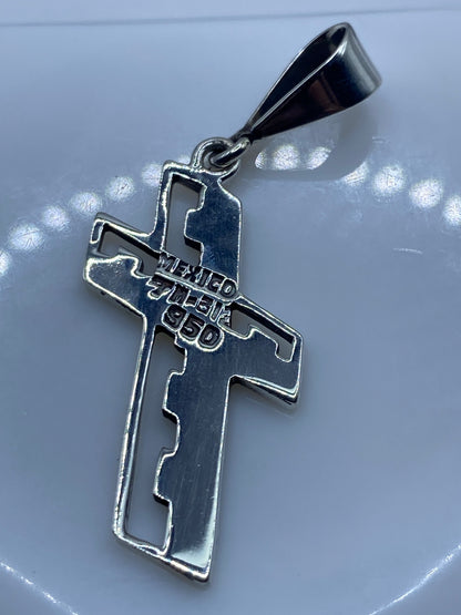 Dije Cruz Religiosa Plata .950 con Ópalo de Fuego — foto 5